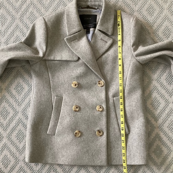 J. Crew Melton Wool Gray Short Pea Coat Size 2 - Picture 12 of 15